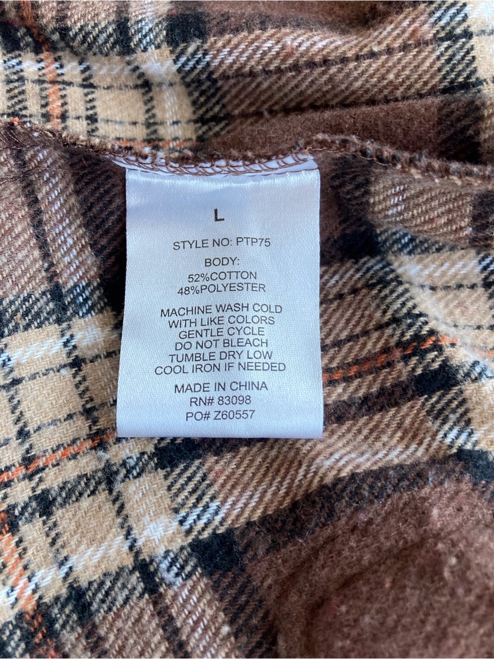 Women's Brown Plaid Teddy Jacket with Back Graphic Sz Large - Picture 8 of 10